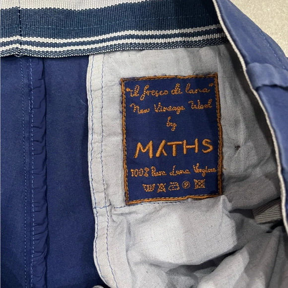 [50/L] MYTHS BLUE CHECK GARMENT WASHED VINTAGE WOOL PANTS - Picture 4 of 10